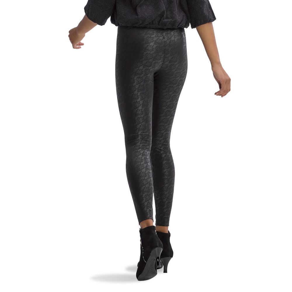 HUE Lacy Leatherette Hi Rise Leggingsse - Picture 2 of 2